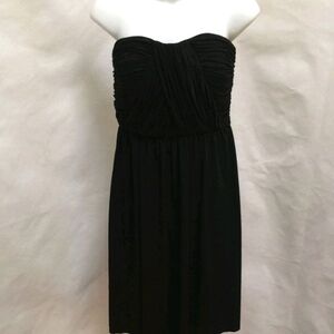 Donna Morgan Strapless Ruched Pleated Sweetheart Neckline Dress Black Size 2 NWT